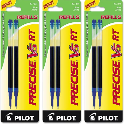 Miniatura 4 de PILOT Precise V5 RT - Recambio de tinta líquida para bolígrafos retráctiles, punta extrafina (0.5 mm), tinta color rojo, paquete de 2