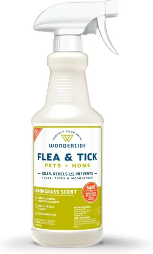 Wondercide - Spray para pulgas, garrapatas y mosquitos para mascotas y hogar con aceites esenciales naturales - Asesino, control, prevención,