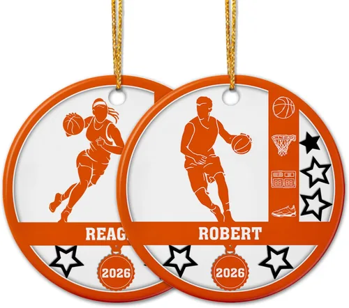 Miniatura 8 de Adorno de cerámica para jugador de bádminton, regalo para hombres y mujeres, adorno de cerámica personalizado para Navidad 2025, adorno para amantes