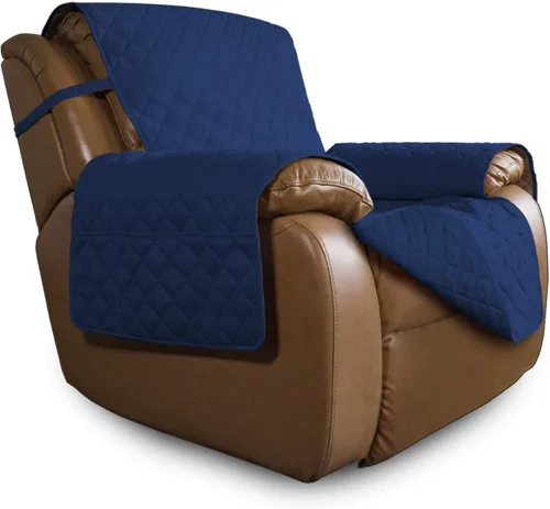 Miniatura 38 de Easy-Going - Funda para sofá, futón y sillón sin reposabrazos, reversible, resistente al agua, para mascotas y niños (azul oscuro/azul claro)
