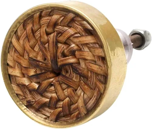 Miniatura 11 de 6 pomos para gabinete, pomos de ratán para muebles, pomos bohemios, tiradores de tocador bohemios, perillas de barra en T para cajón de aparador