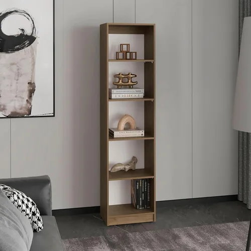 Miniatura 5 de Tuhome Home XS - Librería con estantes de cinco niveles y diseño vertical delgado que ofrece almacenamiento compacto para libros, decoración