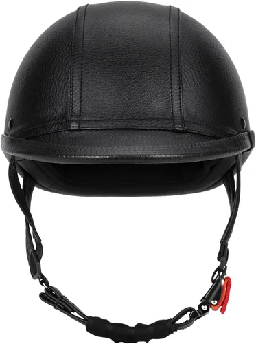 Miniatura 3 de Casco de motocicleta de cuero hecho a mano, casco retro de media cara para adultos, hombres y mujeres, casco ligero abierto 1/2 vintage