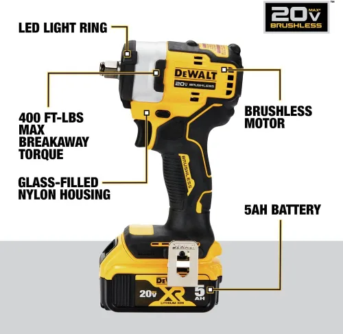 Miniatura 5 de DEWALT DCF911P2 20V MAX* 1/2 pulg. Llave de impacto inalámbrica con kit de yunque de anillo de retención