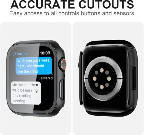 Miniatura 3 de JZK - Juego de 12 fundas con protector de pantalla de vidrio templado para Apple Watch Series 3/2/1 de 38 mm, JZK Funda protectora de PC duro