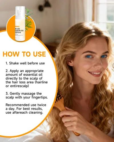 Miniatura 6 de Spray para el crecimiento del cabello, aceite en aerosol para el crecimiento del cabello, con Biota Orientalis, aceite de romero y biotina