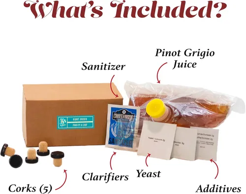 Miniatura 2 de Craft A Brew - Kit de recetas de vino Pinot Grigio - 1 galón - Ingredientes para la elaboración de vino casero - Ingredientes y suministros