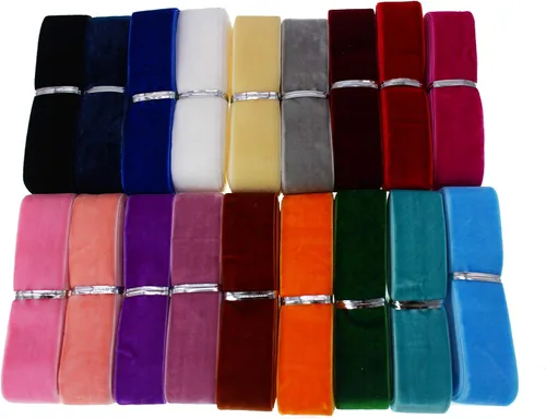 Miniatura 2 de Cinta de terciopelo de una sola cara de 36 yardas de 1 pulgada para envolver paquetes, hacer clips para el pelo, costura, diademas de bebé