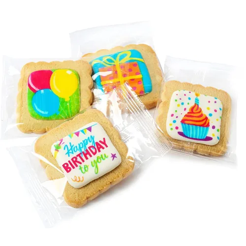 Miniatura 4 de Happy Birthday Cookies - Paquete de 24 cestas de regalo envueltas individualmente para niños, hombres y mujeres, caja de regalo decorada