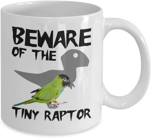 Miniatura 2 de Nanday - Taza de periquito, regalos para él, ella, hombres, mujeres, loro, mamá, papá, amigos, conure negro con capucha negra, pequeño raptor