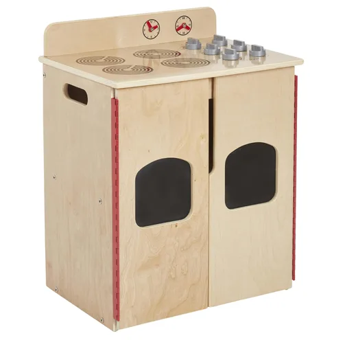 Miniatura 15 de ECR4Kids Estufa de Cocina de Juguete, Set de Juego de Madera, Nogal Oscuro
