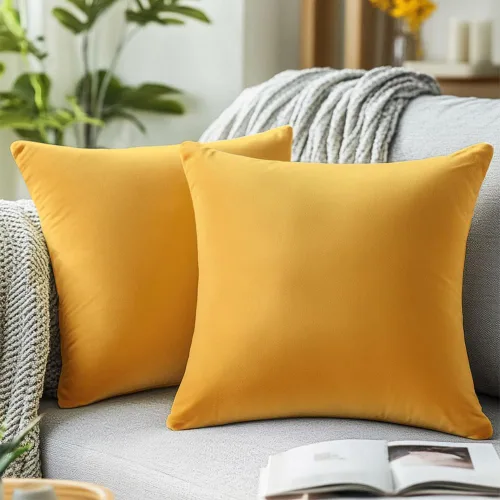 Miniatura 15 de QUORGVES Juego de 2 fundas de almohada de terciopelo verde de 20 x 20 pulgadas, fundas de almohada cuadradas decorativas suaves y sólidas, fundas