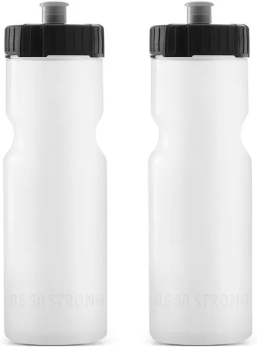 Miniatura 2 de Bike Water Bottle Holder & Bottle Combo – 2-Pack 22 oz Sports Squeeze Bottles with Pull Top Cap & Easy-Install Bike Cage – Made in USA – 50 Strong