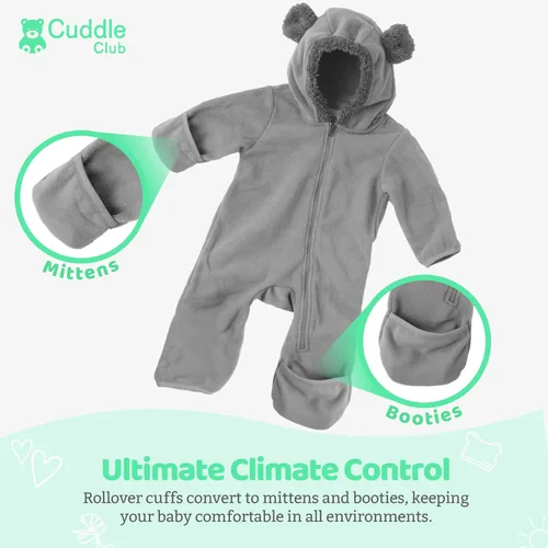 Miniatura 60 de Enterizo de vellón para bebé, rómper de una sola pieza con capucha para niños, ropa para exteriores, chaqueta infantil