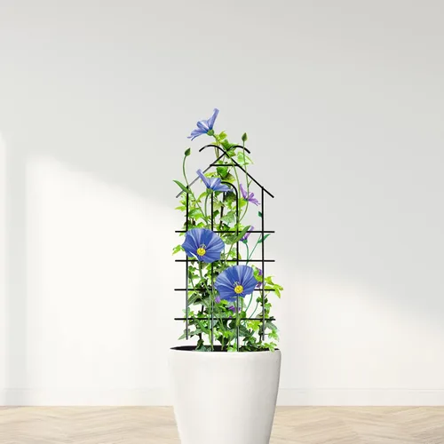 Miniatura 3 de ARIFARO Enrejado de metal de 24 pulgadas para plantas trepadoras, paquete de 4 enrejados para plantas en maceta, enrejado negro para interiores