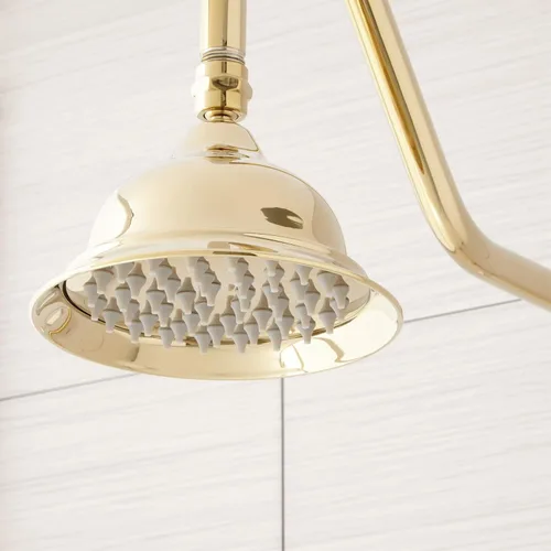 Miniatura 2 de Signature Hardware 429526 Dolwick - Sistema de ducha expuesto con cabezal de ducha de lluvia, ducha de mano y manguera, incluido en bruto