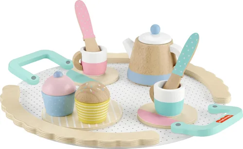 Miniatura 6 de Fisher-Price, juego de té de madera para jugar, set de 12 piezas de madera con tetera, tazas y platillos para niños preescolares de 3+ años