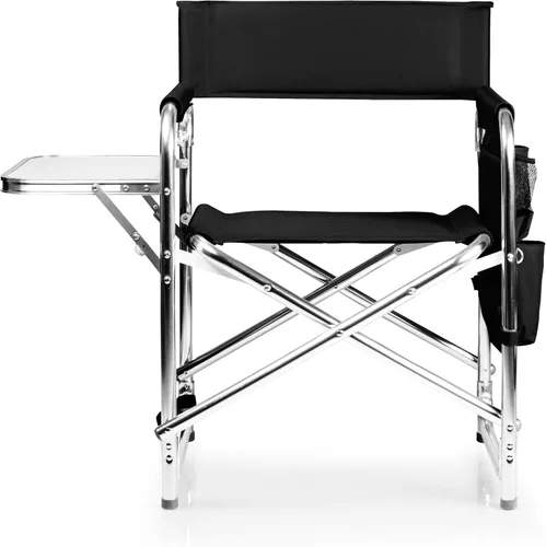 Miniatura 8 de PICNIC TIME Silla deportiva con mesa auxiliar, sillas de campamento acolchadas plegables para exteriores para adultos con portavasos y panel de Negro