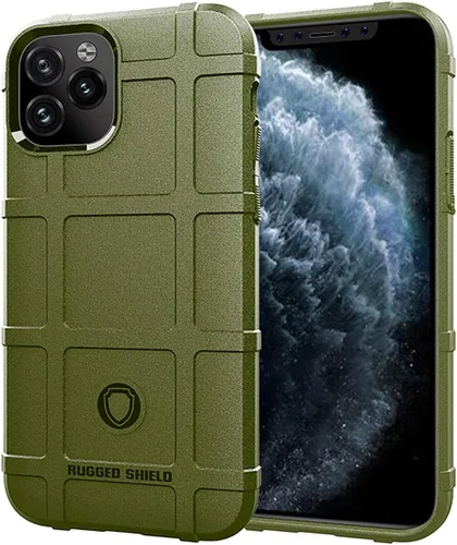 Miniatura 15 de Para iPhone 11 Caso, (Rugged Shield Series) TPU Funda Protectora Táctica Gruesa De Armadura Sólida Para IPhone 11 (6.1 Pulgadas) - Verde Ejército