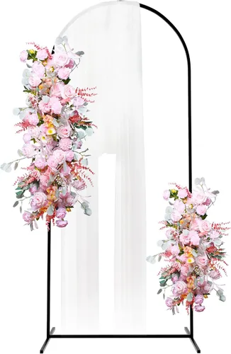 Miniatura 14 de Putros Soporte de Arco de Boda Dorado de 8 Pies de Metal, Soporte de Telón de Fondo con Arco de Globos para Ceremonia de Boda, Cumpleaños, Fiesta