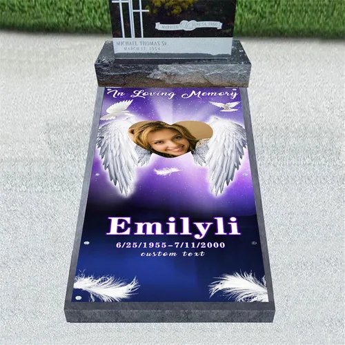 Manta personalizada con foto conmemorativa con tumba, manta de cielo en memoria amorosa, manta para tumba de pérdida de familia/tumba, manta para