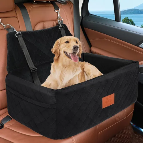 NEEZUKAR Asiento de automóvil para perros grandes y medianos, asiento portátil lavable para mascotas de menos de 55 libras, asiento elevador para