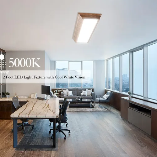 Miniatura 5 de FAITHSAIL - Lámpara LED de 2 pies con CCT seleccionable de 3000K/4000K/5000K, regulable, lámpara LED lineal de 2 pies con aspecto de madera, 30W