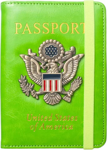 Miniatura 16 de Coowayze Funda para pasaporte para mujeres y hombres, funda de cuero para pasaporte estadounidense con ranura para tarjeta de vacunación