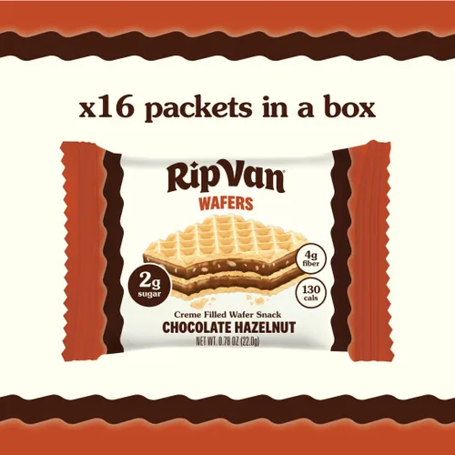 Miniatura 5 de Rip Van - Galletas de oblea de avellana de chocolate – Bocadillos saludables – bocadillos keto – Bajo en carbohidratos, bajo en azúcar (0.07 oz)