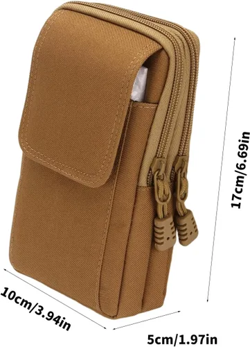 Miniatura 5 de Bolsas verticales para teléfono con cinturón de tela Oxford para hombre, bolsa de almacenamiento con múltiples compartimentos, para viajes casuales