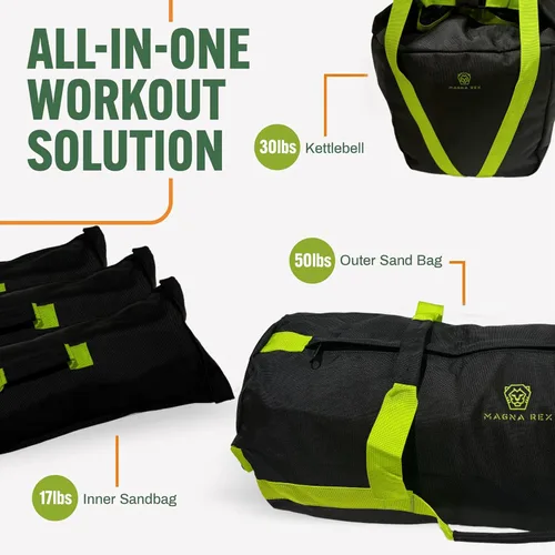 Miniatura 4 de Sandbags for Working Out - 50 to 90 lbs - Adjustable Heavy Duty Equipment for Weight Training - 1 Outer, 3 Inner Sandbags - Portable Tough Workout