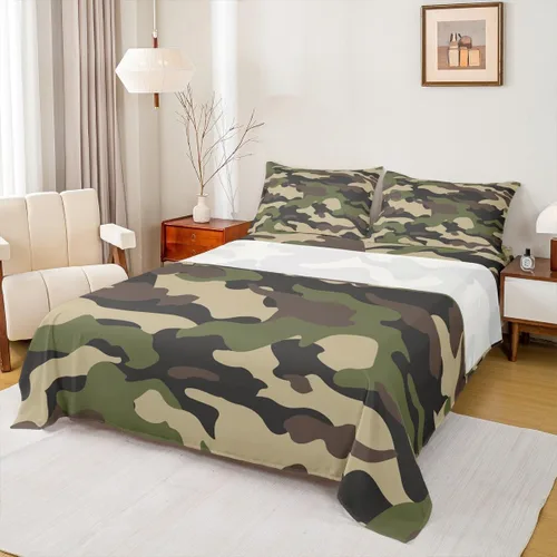 Miniatura 12 de Sábana bajera ajustable de 3 piezas con estampado de leopardo, tamaño individual, juego de ropa de cama de piel de guepardo para niños, bolsillo