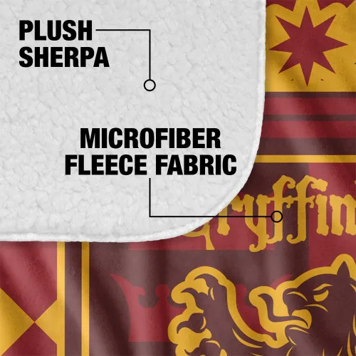 Miniatura 4 de Manta de Harry Potter, 50 x 60 pulgadas, Gryffindor Plaid Sigil Silky Touch Sherpa Back Manta súper suave