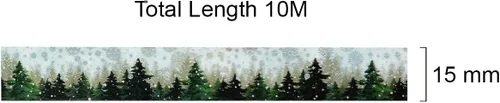 Miniatura 3 de allydrew Cinta adhesiva holográfica Washi, 0.591 in x 32.8 ft, pinos en nieve
