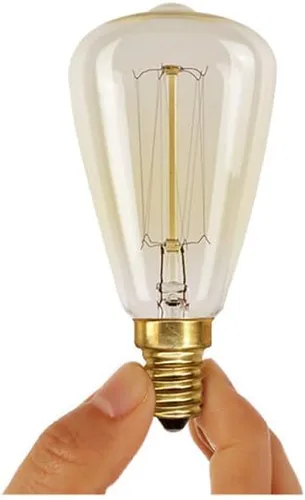 Miniatura 3 de Bombillas incandescentes vintage Edison E12 40W ST48 bombillas de candelabro, 2200 K ámbar cálido ST48 luces de jaula de ardilla 240 Lemuns cálido