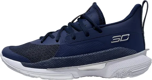 Miniatura 2 de Under Armour Curry 7 - Tenis de baloncesto para niños preescolares 3022114-100, BlancoNegroRojo