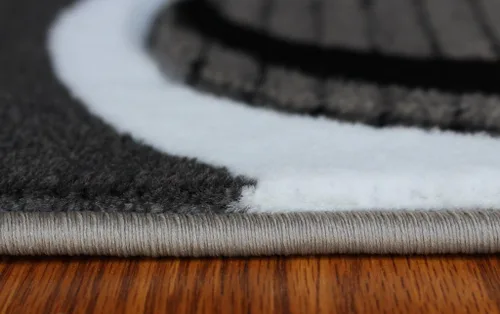 Miniatura 3 de Masada Rugs, Colección Sophia - Alfombra de área tallada a mano, moderna contemporánea, gris, blanco, negro (2 pies x 7 pies 3 pulgadas) - Pasillo