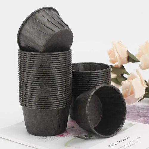 Miniatura 6 de EUSOAR Vasos para hornear, 50 forros para cupcakes de 3.5 onzas, forros para magdalenas de Navidad, envoltorios de cupcakes, papel para magdalenas