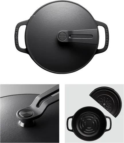 Miniatura 2 de Olla para Horno Holandés Vermicular 2.0 Olla de Hierro Fundido Esmaltada Ligera 18cm (2 qt) No Tóxica Compatible con Inducción Horno Mate
