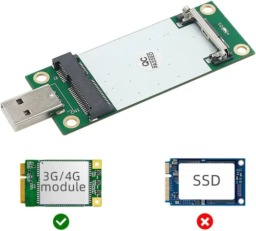 Miniatura 4 de Mini adaptador PCI-E a USB con ranura para tarjeta SIM para transferencia de módulo a interfaz USB