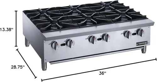 Miniatura 4 de Dukers Placa caliente con 6 quemadores COMBINADO: 168000 BTU/H DCHPA36