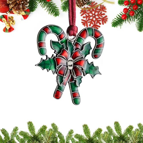 Miniatura 19 de Adornos navideños, 2024 Adorno de árbol de Navidad de peltre sólido hecho a mano de metal para colgar, artesanía DIY, coleccionables para árboles