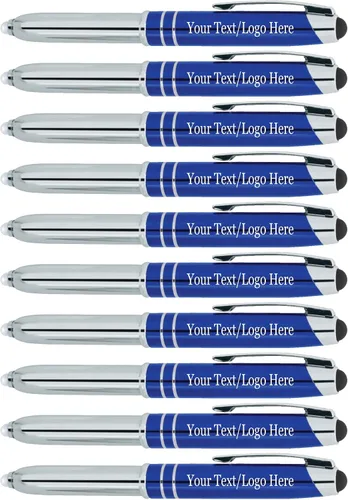 Miniatura 12 de 50 bolígrafos personalizados, linterna, lápiz óptico con texto o logotipo personalizado, paquete a granel, para marketing, fiestas y eventos, surtido