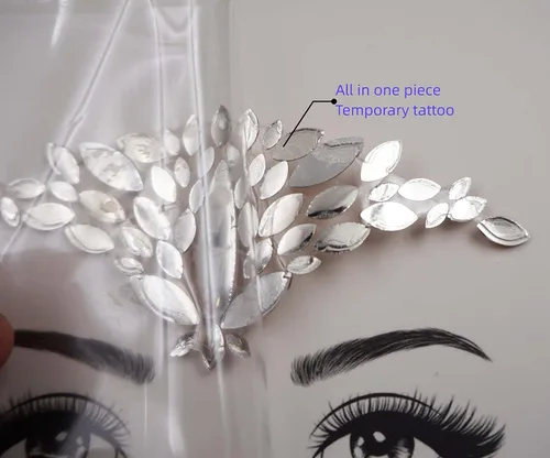 Miniatura 7 de Topz - Joyas de cara dorada para maquillaje de Halloween, festivales, boda, cara, gemas temporales, tatuajes de sirena, carnaval, cara, calcomanías