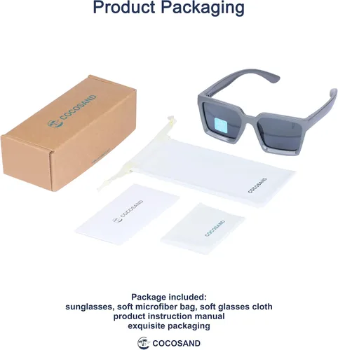 Miniatura 2 de COCOSAND Lentes de sol polarizados para niños, protección UV 400, retro, cuadrados, futuristas, para jóvenes, adolescentes, niños y niñas de 5 a 12