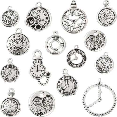 Miniatura 21 de LiQunSweet 100 piezas de 10 estilos antiguos de vida oceánica, dijes de peces de animales marinos para manualidades, collares, pulseras
