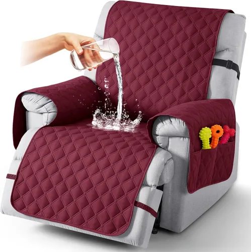 Miniatura 26 de TAOCOCO Fundas reclinables 100% impermeables, con correas para las piernas, funda de sofá reclinable reversible para silla reclinable, protector