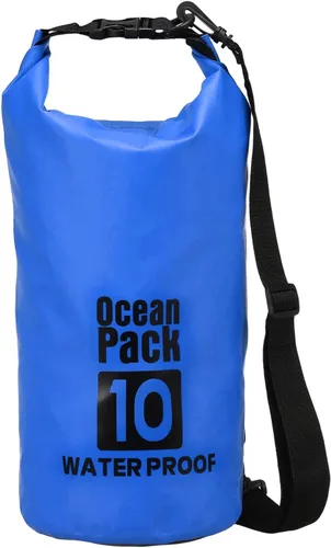 Miniatura 23 de Bolsa seca impermeable, 5 L, ajuste para mujeres y hombres, bolsas a prueba de agua, mochila flotante ligera de almacenamiento en seco con silbato