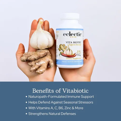 Miniatura 4 de Eclectic Institute Vitabiotic Immune Nuevo en cápsulas, 150 cápsulas vegetales sin OMG