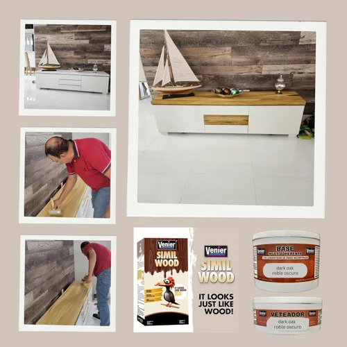 Miniatura 2 de Venier Wood Like Paint - Puertas de garaje (roble oscuro) – Pintura con aspecto de madera – Armarios metálicos para muebles – Interior exterior PA